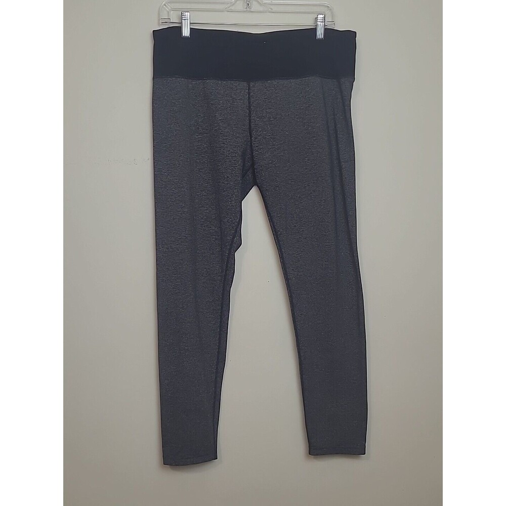 Tuff Athletics Womens Capri Leggings Gray Color Block Activewear Workout Size XL - Picture 1 of 13